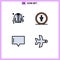 4 Creative Icons Modern Signs and Symbols of jacket, pointer, shopping, direction, message