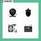 4 Creative Icons Modern Signs and Symbols of location, green, iot, farmer, eu