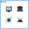 4 Creative Icons Modern Signs and Symbols of monitor, dollar, building, investment, nature
