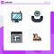 4 Creative Icons Modern Signs and Symbols of monitor, page, call, browser, hiker