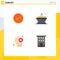 4 Creative Icons Modern Signs and Symbols of open, head, check, candle, protect