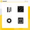 4 Creative Icons Modern Signs and Symbols of pen, cog, education, page, setting