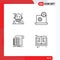 4 Creative Icons Modern Signs and Symbols of robo advisor, report, algorithm, gear, card