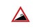 4% degree steep ascend traffic sign - symbol - red triangle