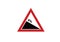 4% degree steep descent traffic sign - symbol - red triangle
