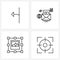 4 Editable Vector Line Icons and Modern Symbols of arrows; focus; logistic; globe; picture