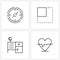 4 Editable Vector Line Icons and Modern Symbols of compass, table, expand, view, heart