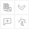 4 Editable Vector Line Icons and Modern Symbols of database, message, arrow, arrow, lock
