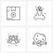 4 Editable Vector Line Icons and Modern Symbols of delivery, group, package, avatar, avatar