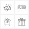 4 Editable Vector Line Icons and Modern Symbols of download, clipboard, network, offer, text