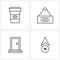 4 Editable Vector Line Icons and Modern Symbols of drink, object, tea, test, gps
