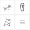 4 Editable Vector Line Icons and Modern Symbols of gym, mouse, dumbbell, scary, check