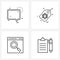 4 Editable Vector Line Icons and Modern Symbols of message, browsing, chat, Christmas, search