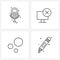 4 Editable Vector Line Icons and Modern Symbols of microphone; color; recordings; desktop; pen