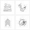 4 Editable Vector Line Icons and Modern Symbols of scale; button; aquatic animal; ocean; user