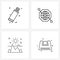 4 Editable Vector Line Icons and Modern Symbols of usb; mountain; accessibility; semantic; floppy disk