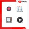 4 Flat Icon concept for Websites Mobile and Apps chat, action clapper, cinnamon, deposit, clapper