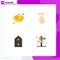 4 Flat Icon concept for Websites Mobile and Apps crown, badge, gestures, touch, metal