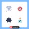 4 Flat Icon concept for Websites Mobile and Apps diamond, plugin, aim, target, user