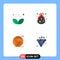 4 Flat Icon concept for Websites Mobile and Apps leaves, ball, relax, christmas, sport