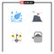 4 Flat Icon concept for Websites Mobile and Apps water drop, money, flag, achievement, success