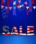 4 Forth of July banner text sale template scene stage podium background