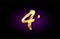 4 four number numeral digit golden 3d logo icon design