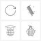 4 Interface Line Icon Set of modern symbols on refresh, solutions, comb, business, Christmas