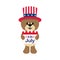 4 july cartoon cute bear in hat with calendar