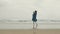 4 k beautifull young girl, mother walking and taking time with her cute little baby, among the Cantabrian coast, in the