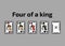 4 kings playing cards olor line icon set. Gambling. Pictograms for web page, mobile app, promo.