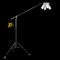4 lightbulbs in lamp holder on studio boom with standisolated on black