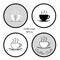 4 logo of cup of coffee cafe in black white gray tone with white background.