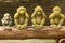 4 monkey statue in Thai temple