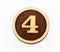 4, Number in wood - Ground organic coffee. Top view