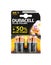 4 pack Duracell power plus AA batteries. White background.