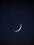 4 percent illuminated moon phase in night sky