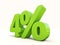 4% percentage rate icon on a white background