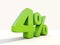 4% percentage rate icon on a white background