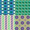 4 Retro Purple Patterns Vector