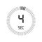 The 4 seconds icon, digital timer. clock and watch, timer, count