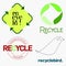 4 sets of vector art recycled logos with modern and lineart themes, editable and color-changeable