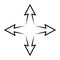 4 side arrow, four way both icon, logo arrow line