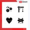 4 Solid Glyph concept for Websites Mobile and Apps flower, anatomy, spring, electric, cardiogram