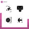 4 Solid Glyph concept for Websites Mobile and Apps web, examination, fly, time, life