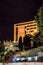 4 stars RIU Astoria hotel building. Night view of resort in Bulgaria