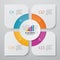 4 steps simple&editable process chart infographics element.