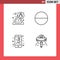 4 Thematic Vector Filledline Flat Colors and Editable Symbols of bug, alien, pill, mobile, ufo