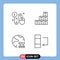 4 Thematic Vector Filledline Flat Colors and Editable Symbols of business, data, pay, boxes, network