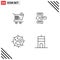 4 Thematic Vector Filledline Flat Colors and Editable Symbols of cart, robot, shopping, conversation, biology